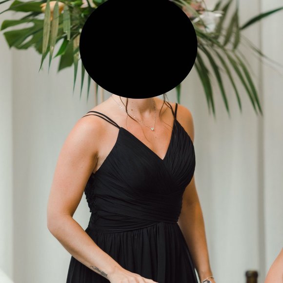 JJs House A-Line V-Neck Floor Length Chiffon with Lace back Bridesmaid Dress - Picture 8 of 8